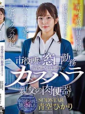 市役所の窓口勤務の青空さんは悪質なカスハラ親父の肉便器です。平凡で真面目な同僚が性処理ペットに成り下がる姿に思わずクズ勃起 青空ひかり