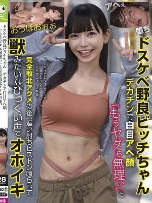 ドスケベ野良ビッチちゃん デカチンで白目アヘ顔 「もうヤダぁ無理ぃ」と完全敗北アクメの後、追い討ちピストン喰らって獣みたいなひっくい声でオホイキ　