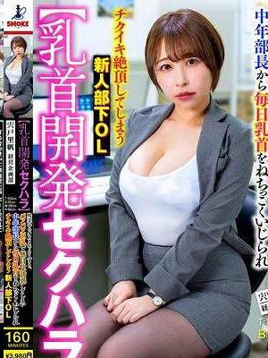 【乳首開発セクハラ】残業中のオフィスで2人きり、パツパツ巨乳で無自覚誘惑してしまい中年部長から毎日乳首をねちっこくいじられチクイキ絶頂してしまう新人部下OL 宍戸里帆